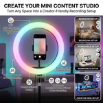 Maizic Smarthome RGB LED Soft Ring Light with Adjustable Phone Holder for Selfies, Reels, YouTube, Vlogging, Video Shooting & Live Streaming