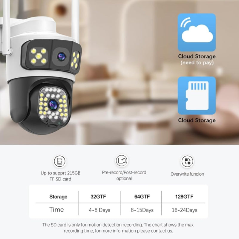 Maizic Smarthome IRIS Max 5+5MP Dual Lens Outdoor WiFi CCTV Camera | Full HD PTZ + Bullet View, 360° Rotation, Color Night Vision, Motion Detection, IP66 Waterproof