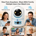 Maizic Smarthome Pikacam 4MP UHD Indoor WiFi PTZ Camera | 2-Lens/Screen View 360° Rotation | Color Night Vision | AI Motion Detection | Two-Way Audio | V380 Pro App | Supports 128GB SD & Cloud