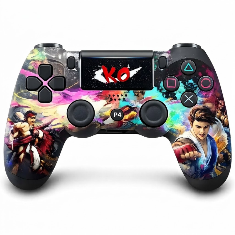 Maizic Smarthome Funetic Fighting Edition Wireless Bluetooth P4 Gaming Controller | Dual Vibration | Turbo Mode | Type-C Fast Charging | 10-Hour Battery | Compatible with PS4, PS4 Pro, PS4 Slim, PC & Android Smartphones