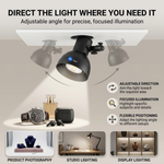 Maizic Smarthome Adjustable LED Recessed Spotlight, Flexible Mini Photography Light for Studio, Video Recording, Product Shoots & Display Lighting