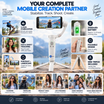 Maizic Smarthome M1 3-Axis Phone Gimbal Stabilizer with Face & Object Tracking, 5-8H Runtime, 2500mAh Battery, Foldable Tripod, Bluetooth, Time-Lapse & Zoom for Vlogging