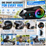 Maizic Smarthome Y12 Helmet Bluetooth Headset with HD Calling, 360° Surround Sound, Bluetooth 5.4, Noise Cancellation, IP67 Waterproof, Voice Assistant & Siri Support, Universal Helmet Compatibility