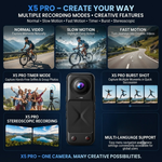 Maizic Smarthome X5 Pro 4K Waterproof Action Camera, 200° Panoramic Wide Angle, 66MP Photos, Dual Front & Rear Cameras, 16X Digital Zoom, 2.0 Inch IPS Screen, 1500mAh Battery, 32GB Memory Card