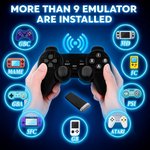Wireless Retro Game Console Stick – 64GB Plug & Play Nostalgia Stick with 10,000+ Classic Games, 9 Emulators, 4K HDMI Output, 2 Wireless Controllers, Retro Drive Video Gaming System