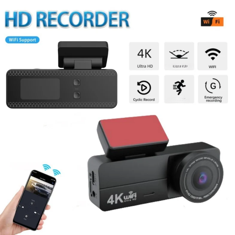 Maizic Smarthome 4K Front & 1080P Rear Dual Dash Cam for Car, Built-in WiFi, Voice Prompts, Super Night Vision, 64GB SD Card Support, 24H Parking Monitoring, G-Sensor & Loop Recording