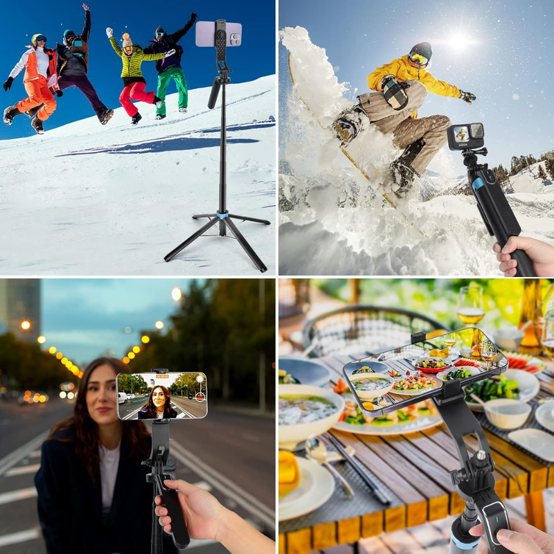 Maizic Smarthome CreatorPod 6 1.8M Extra-Long Selfie Stick Tripod with 360° Balance Handle, Detachable Bluetooth Remote, Aluminum Tripod Stand, 1/4-Inch Light Mount, Type-C Charging for Vlogging