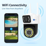 Maizic Smarthome Mini SuperCam 36IR Dual Lens 5MP+5MP WiFi Outdoor CCTV Camera | Dual Screen View | Color Night Vision | AI Human Detection | 2-Way Talk | ONVIF Support