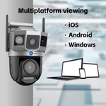 Tricam Shark Dual Lens/Triple Screen View 5+5 MP UHD Wifi Outdoor CCTV Camera