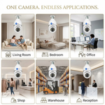 Maizic Smarthome 5MP WiFi Indian Bulb CCTV Camera | 360° Pan & Tilt Auto Tracking | Full Color Night Vision | Two-Way Audio | Remote Mobile Viewing | Easy B22 Bulb Holder Installation | 24/7 Home Security