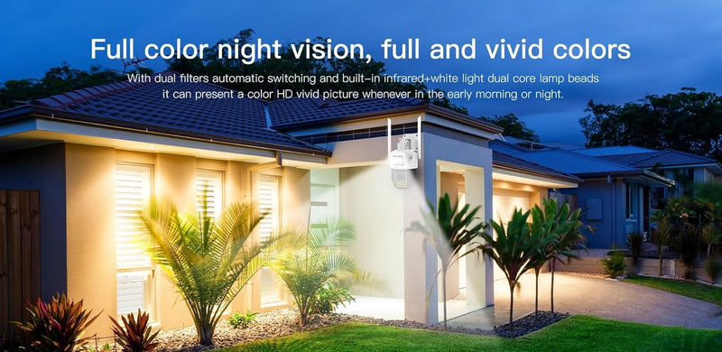 SuperCams 6MP HD 1080p Wi-Fi Dual Lens/Dual Screen Outdoor Camera