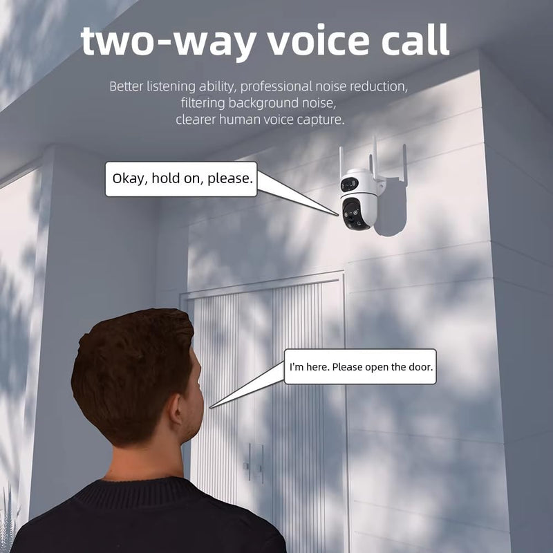 Maizic Smarthome Supercam X2 Dual-Lens 4MP+4MP Wi-Fi Indoor CCTV Camera | 360° Pan & Tilt | HD View | Color Night Vision | Two-Way Audio | AI Motion & Human Detection | Built-in Audible Alarm