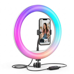 Maizic Smarthome RGB LED Soft Ring Light with Adjustable Phone Holder for Selfies, Reels, YouTube, Vlogging, Video Shooting & Live Streaming