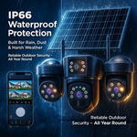 Maizic Smarthome UltraGenie Max 5MP×3 UHD Triple Lens/Screen Triple PTZ WiFi Solar Outdoor CCTV Camera | Color Night Vision | Human Detection | Two-Way Audio | IP66 Waterproof | Multi-User View