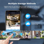 Ultracam 4MP 2K WiFi Solar Security Camera with Nvr Compatible, IP66 Waterproof