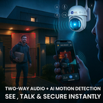 Maizic Smarthome PowerHub 3MP HD Wireless CCTV NVR Kit | Auto-Pair 4-Channel Security System | PTZ Cameras | 100M Long-Range Dual-Band Wi-Fi | IP66 Waterproof | Motion Detection | 2-Way Audio | App Live View