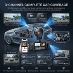 Maizic Smarthome Triplex WiFi Car Dash Cam | 3-Channel Front, Cabin & Rear Camera | 1296P Front + Dual 1080P Recording | G-Sensor | IR Night Vision | Loop Recording | 24H Parking Monitor