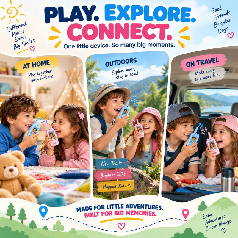 Maizic Smarthome Children's Video Calling Toy with Camera, Blue & Pink, Pack of 2 Two-Way Video & Voice Calling, Interactive Communication, USB-C Rechargeable, Face-to-Face Video Chat
