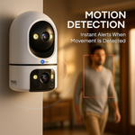 Maizic Smarthome Kyrone X2 5+5MP Dual Lens/Screen WiFi Indoor CCTV Camera | Full HD 1080p | 360° View | Color + IR Night Vision | Two-Way Audio | Motion Detection | Video Calling | SD Card Support up to 128 GB