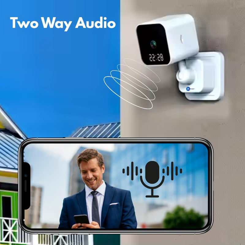 Maizic Smarthome 3MP FHD WiFi Clock Camera | Plug & Play Indoor CCTV with Color Night Vision, Motion Detection, Two-Way Talk, Multi-User Access & 128GB SD Card Support