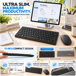 Maizic Smarthome Ultra Slim Wireless Bluetooth Keyboard & Mouse Combo, 10-Inch Compact Rechargeable Keyboard and Mouse Set, Lightweight & Portable Design for iPad, Tablet, Smartphone, Laptop & Desktop, Compatible with iOS, iPadOS, Android, Windows & macOS