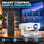 Maizic Smarthome Nano Lumora HD Smart LED Projector, Native 720P, 220 ANSI Lumens, 150 Inch Display, Dual Band WiFi, Bluetooth, Auto Keystone, Android & iOS Screen Mirroring, HDMI & USB