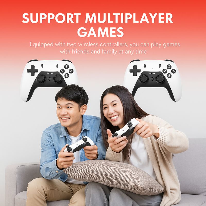 Maizic SmartHomes GameStick GD30 | 35,000+ Retro 2D/3D Games | 4K Ultra HD HDMI Plug & Play Console | Wireless Controllers | Arcade Rocker | High Sensitivity | Anti-Skid Design | Multicolor