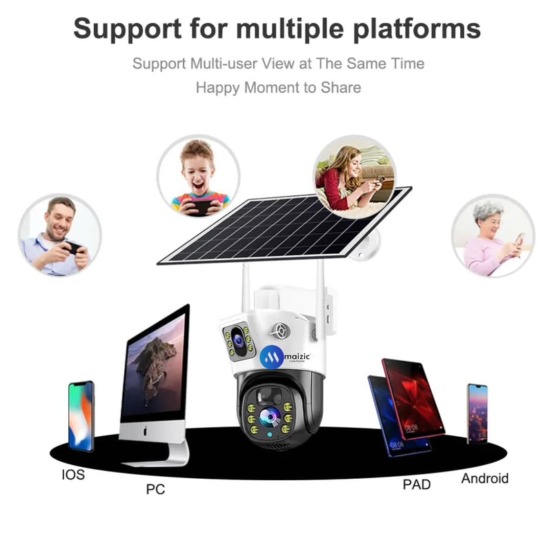 Maizic Smarthome Supercam 4K 2in1 5+5 MP Solar Dual Lens Wi-Fi Camera