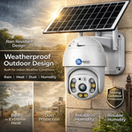 Maizic Smarthome Fox Solar 2MP FHD WiFi Outdoor CCTV Camera | 360° View | 8000 mAh Inbuilt Battery | Color Night Vision | Motion Detection | Two-Way Audio | Waterproof | SD Card Support (Up to 128GB)