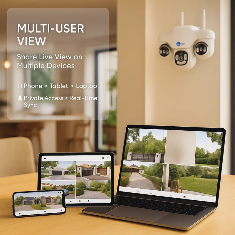 Maizic TRIGENIE 4G AI Triple Lens Outdoor Security Camera  Full-Coverage Smart Surveillance | 4G SIM Support | 3MP×3 FHD Clarity | AI Motion Detection