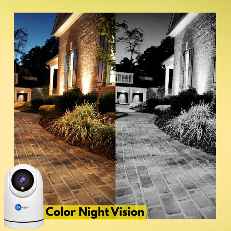 Maizic Ultracam Aura 5MP WiFi CCTV Camera | 360° Indoor Security Cam with Color Night Vision, Motion Detection, 2-Way Audio, Multi-User App Access & 128GB SD Card Support