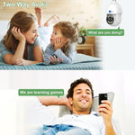 Ubercam 8X Optical Zoom 8 MP FHD WiFi Indoor Dual Lens Bulb Camera