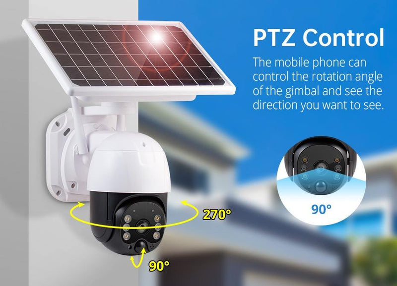 Black Bull Solar Powered Security Camera 3MP 1080P 2-Way Audio Motion Detection Night Vision 4G SIM Card Supported