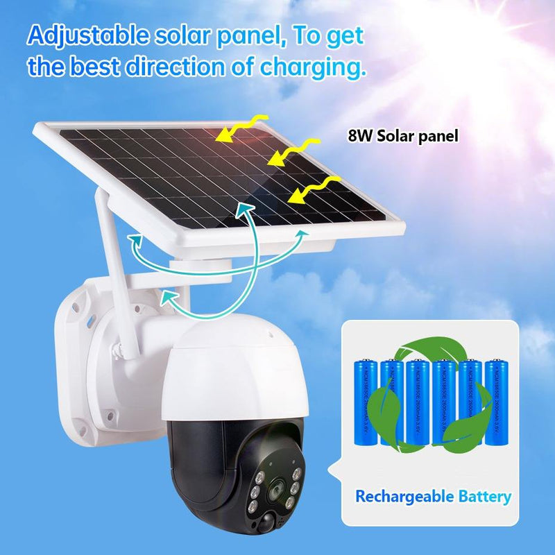 Black Bull Solar Powered Security Camera 3MP 1080P 2-Way Audio Motion Detection Night Vision 4G SIM Card Supported