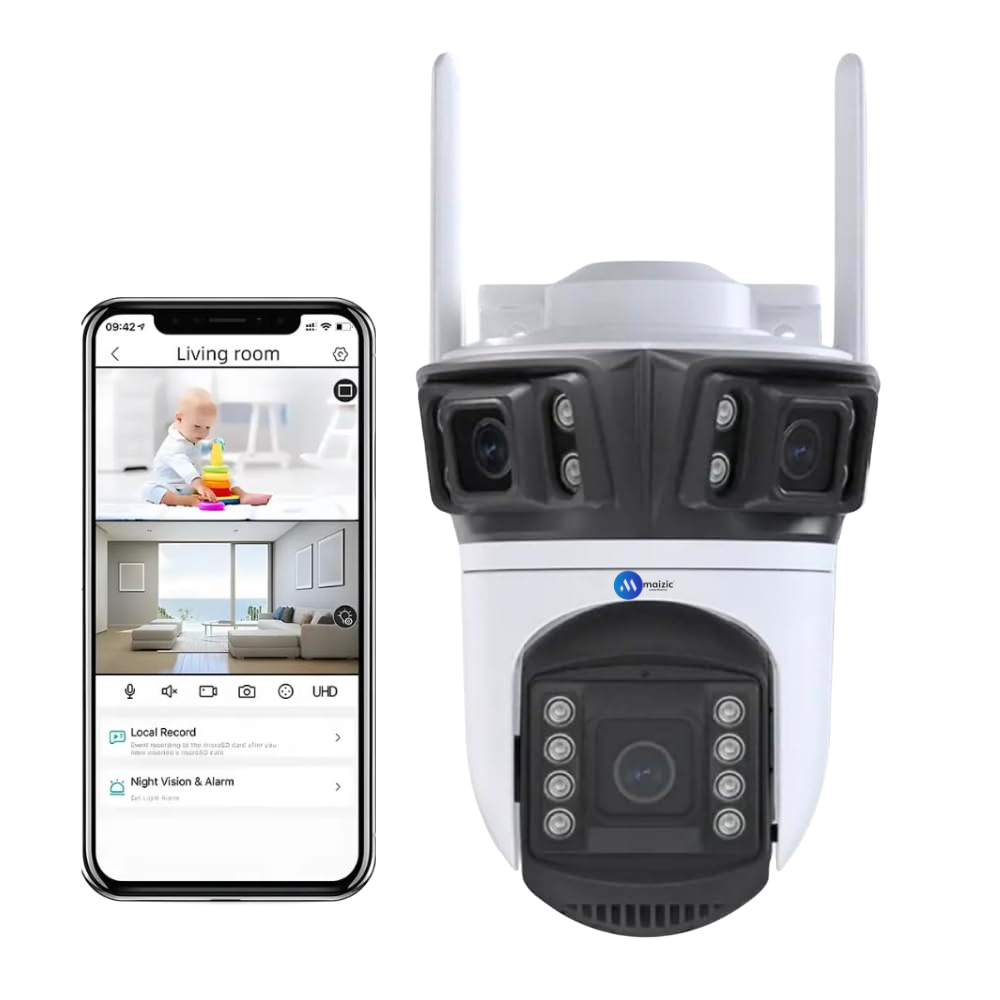 Wifi Camera (3MP+3MP+3MP) HD Real Triple Lens/Triple Screen View CCTV  Camera for home Outdoor