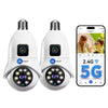 Maizic Smarthome Supercam Pro Dual Lens | 3+3MP Wi-Fi Bulb CCTV Camera (Pack of 2) with 360° View, Dual Screen, Motion Tracking, Color Night Vision, Two-Way Talk | B22 & E27 Holder Compatible