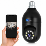 Maizic Smarthome 3MP WiFi Bulb Security Camera | 360° PTZ | AI Human Detection | Full Color Night Vision | Two-Way Audio | Easy B22 Installation | Remote Mobile Monitoring