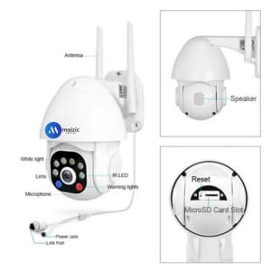 Srihome Ultracams 5 MP Outdoor PTZ WiFi Camera with IP66 Waterproof, Colored Night Vision, NVR Compatible, Motion Detection, Motion Tracking and Two Way Audio