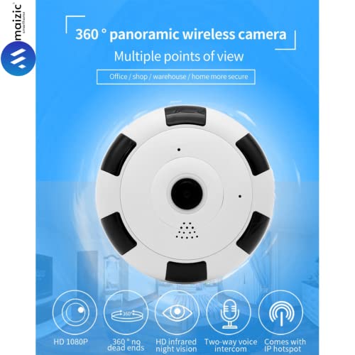 Maizic Smarthome 2 MP Fisheye Panoramic 360 Indoor WiFi Security Camera - Video Capture Resolution: [ HD Resolution], Alert Type: [ Motion Detection ]