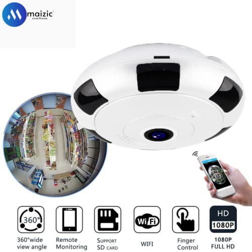 Maizic Smarthome 2 MP Fisheye Panoramic 360 Indoor WiFi Security Camera - Video Capture Resolution: [ HD Resolution], Alert Type: [ Motion Detection ]