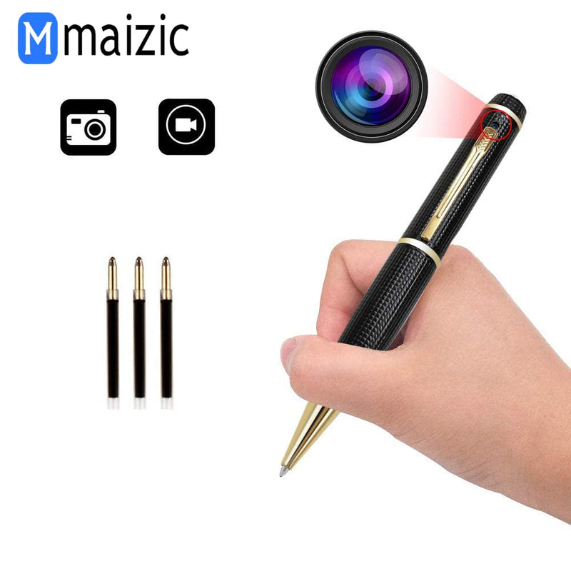 Maizic Smarthome Hidden Pen Camera with Audio/Video Recorder, 32GB Support, Multifunction Home Security, Rechargeable Battery, Memory Card Slot - Black