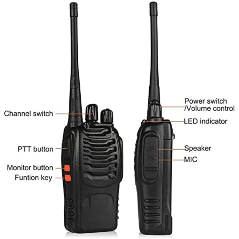 Maizic Smarthome Walkie Talkie 5Km Long Range Two-Way Portable CB Radio BF-888S Portable Two-Way Radio with 16 Channel Walkie Talkie (Black) for Kids