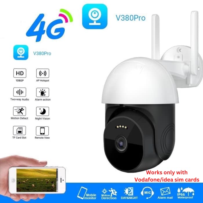 4g PTZ HD Night Vision /Motion Detection Alarm/ Two Way Audio Smart Security Camera