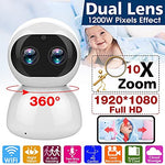 WiFi 10 X Zoom 3 MP Smart Security Camera Binocular Zoom Wide Angle 360 View PTZ with Dual Lens Face Recognition Motion Detection Alarm