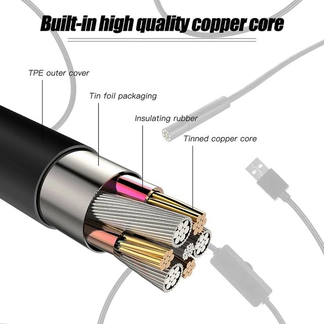 Maizic Smarthome Wired Endoscopic Camera 720p IP67 Waterproof 6 LED – 7M Cable, 8.5mm Diameter Camera, Control Button to Capture Image/Video, 640 * 480 Resolutions
