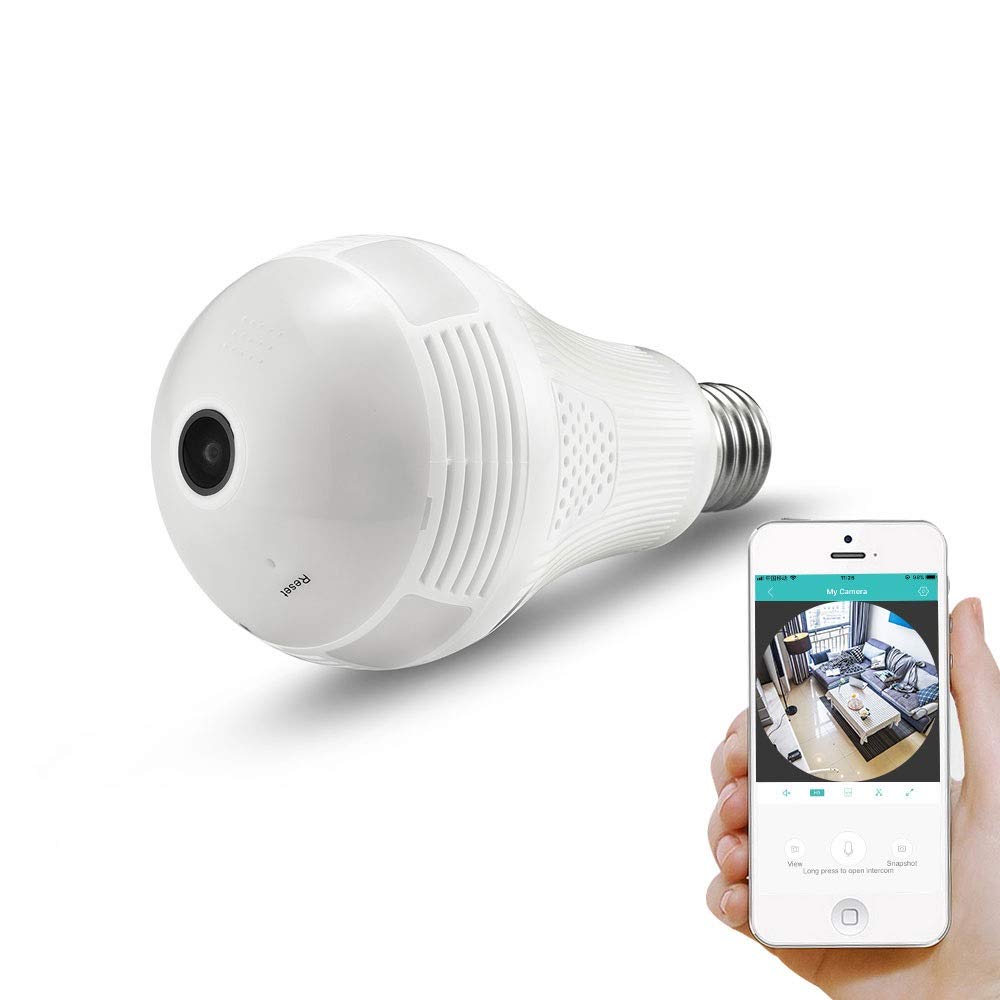 360 Degree Wide Angle Fisheye spy Bulb camera