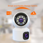 Maizic Smarthome Supercams Dual Lense 5MP High Resolution Advance Motion Tracking Night Vision NVR Compatible Smart WiFi Indoor Security Camera with TF Card supprt and Two Way Audio