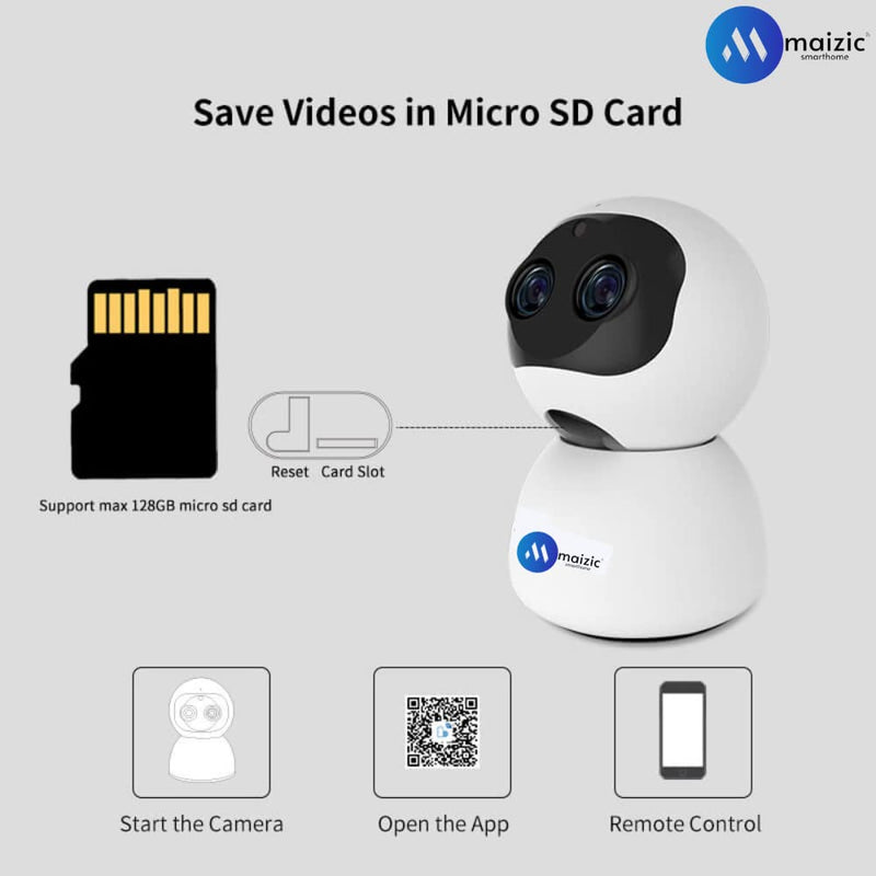 WiFi 10 X Zoom 3 MP Smart Security Camera Binocular Zoom Wide Angle 360 View PTZ with Dual Lens Face Recognition Motion Detection Alarm