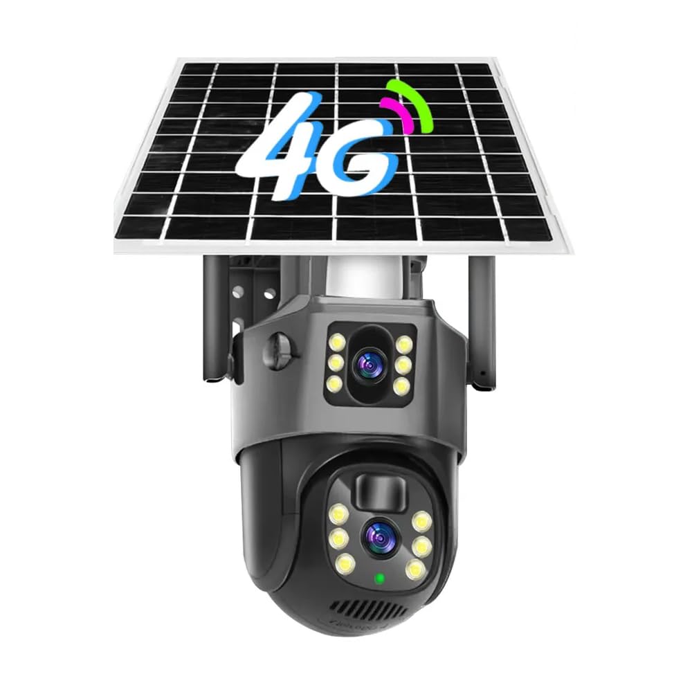 Maizic Smarthome Supercam 4K 12MP Outdoor Solar Dual Lens/Dual Screen 4G Wireless CCTV Camera, Solar Powered IP66 Waterproof, Two Way Audio, Color Night Vision, AI Human Detect SD Storage Upto 128GB