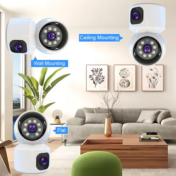 Maizic Smarthome Supercams Dual Lense 5MP High Resolution Advance Motion Tracking Night Vision NVR Compatible Smart WiFi Indoor Security Camera with TF Card supprt and Two Way Audio